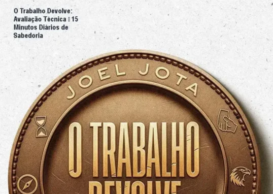 Capa do ebook O Trabalho Devolve, mostrando 15 minutos diários de sabedoria para mudar a vida