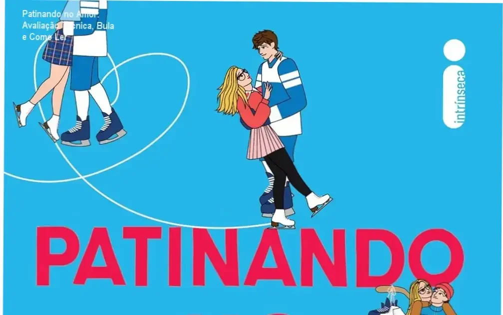 Capa do livro Patinando no Amor, com ilustração de patins e coração ao fundo