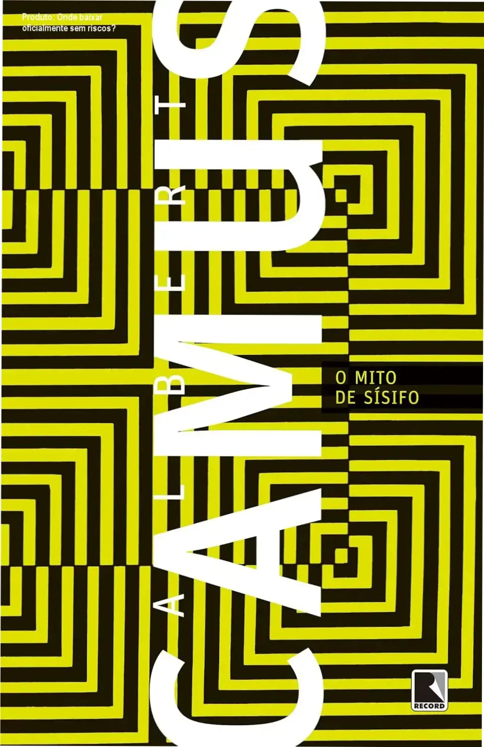 Capa do livro O mito de Sísifo mostrando a edição oficial disponível para compra