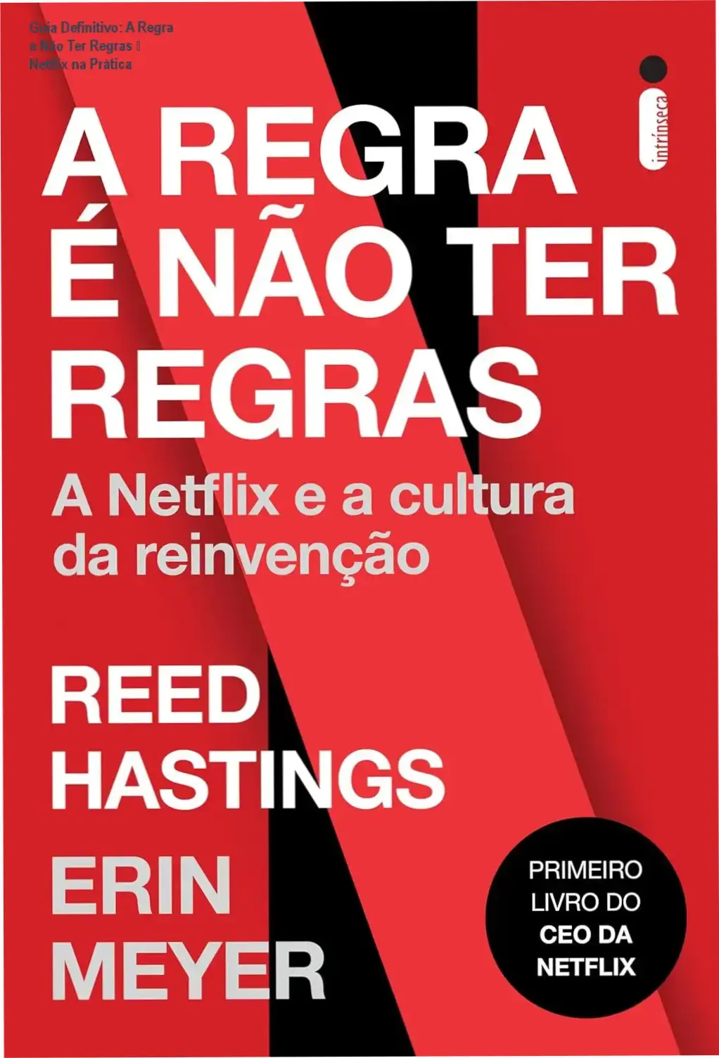 Capa do livro A Regra é Não Ter Regras mostrando a cultura de inovação da Netflix