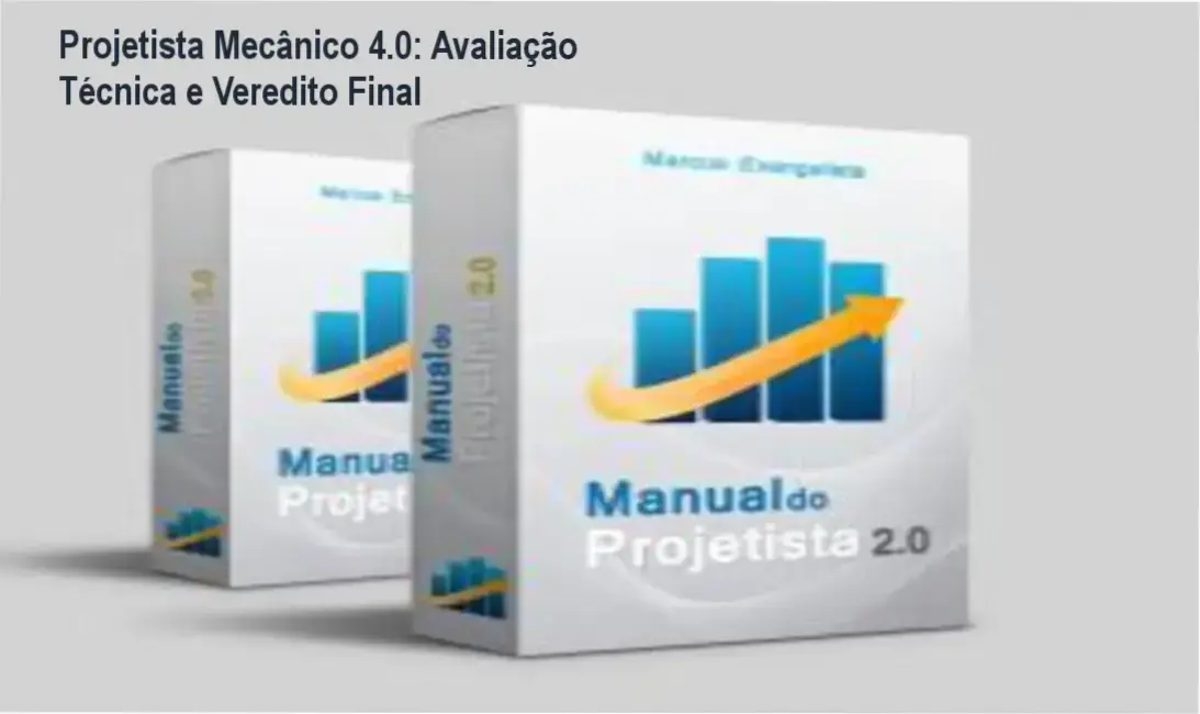Capa do curso Projetista Mecânico 4.0 mostrando conceito de projetos mecânicos industriais