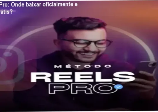 Tela mostrando o site oficial para download do Reels Pro