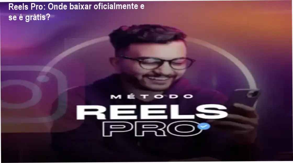 Tela mostrando o site oficial para download do Reels Pro