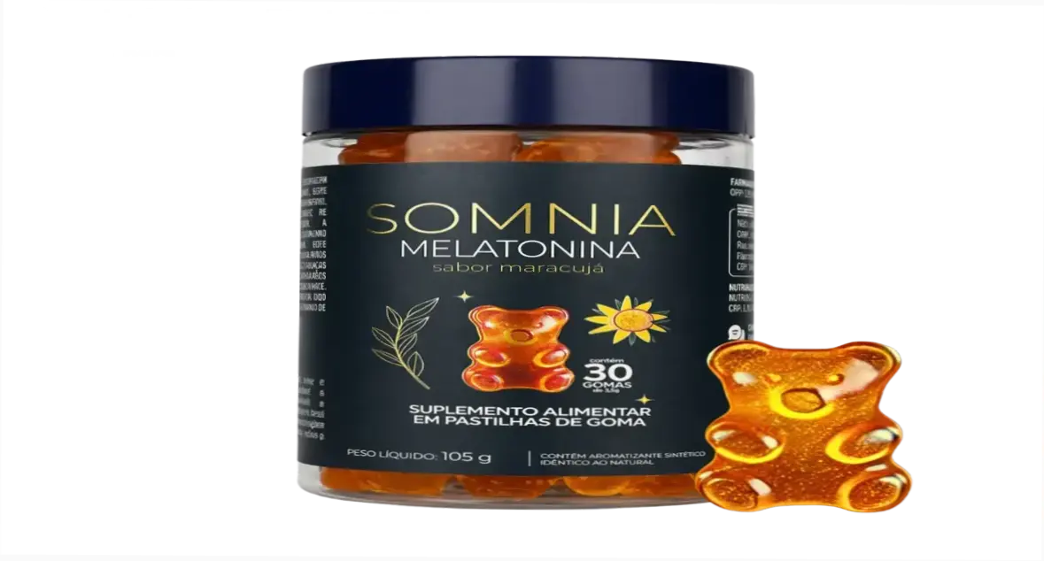 Goma de melatonina Somnia sabor maracujá, promoção oficial