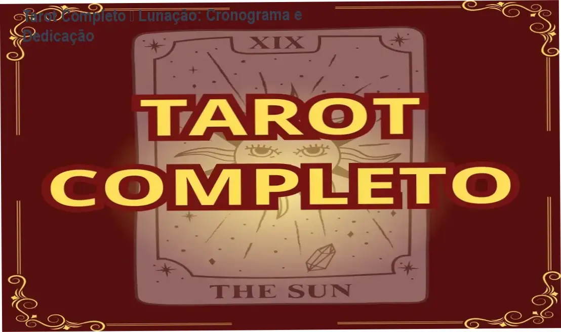 Tarot Completo – Lunação Esoterismo | cronograma de estudo e carga horária
