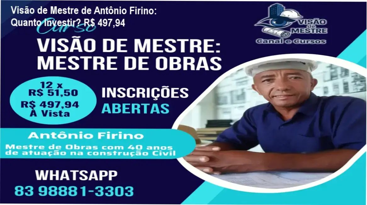 Visão de Mestre de Antônio Firino – custo‑benefício e valor percebido