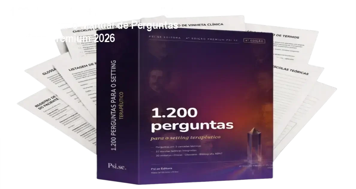 Capa digital do livro '1.200 Perguntas para o Setting Terapêutico - 4ª Edição Premium' com destaque para as 10 escolas teóricas integradas