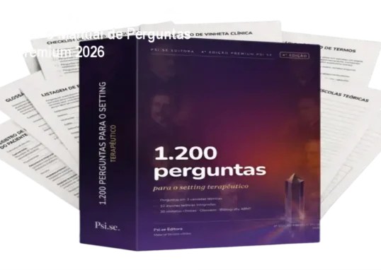 Capa digital do livro '1.200 Perguntas para o Setting Terapêutico - 4ª Edição Premium' com destaque para as 10 escolas teóricas integradas