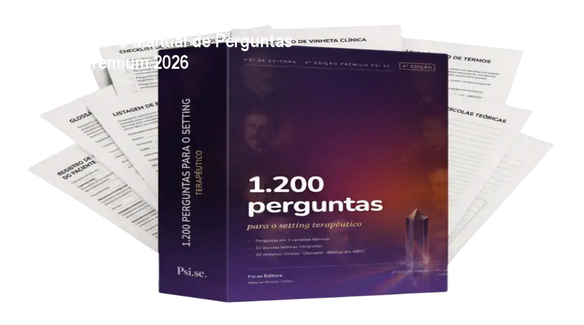 Capa digital do livro '1.200 Perguntas para o Setting Terapêutico - 4ª Edição Premium' com destaque para as 10 escolas teóricas integradas