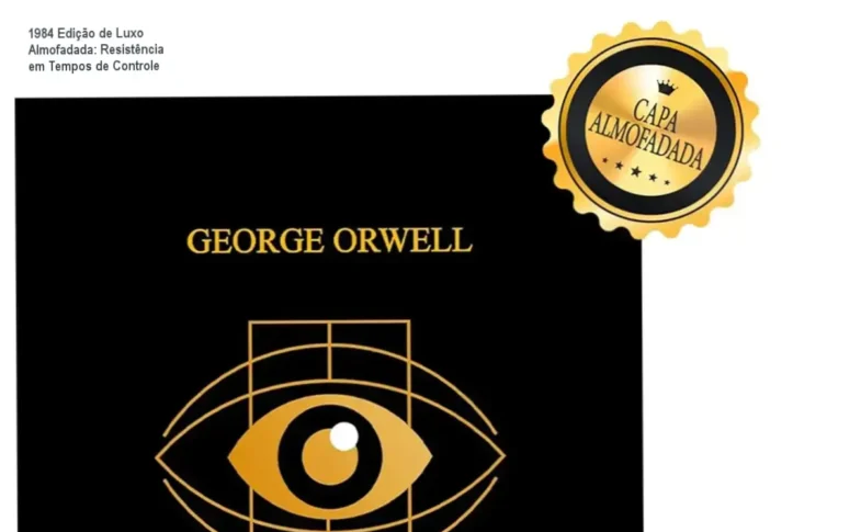 Capa de 1984 Edição de Luxo Almofadada com design premium e detalhes em hot-stamping