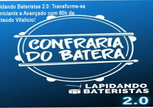 Tela de partitura interativa do curso Lapidando Bateristas 2.0 com função Play Along integrada.
