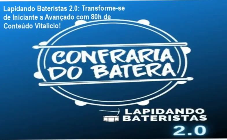 Tela de partitura interativa do curso Lapidando Bateristas 2.0 com função Play Along integrada.