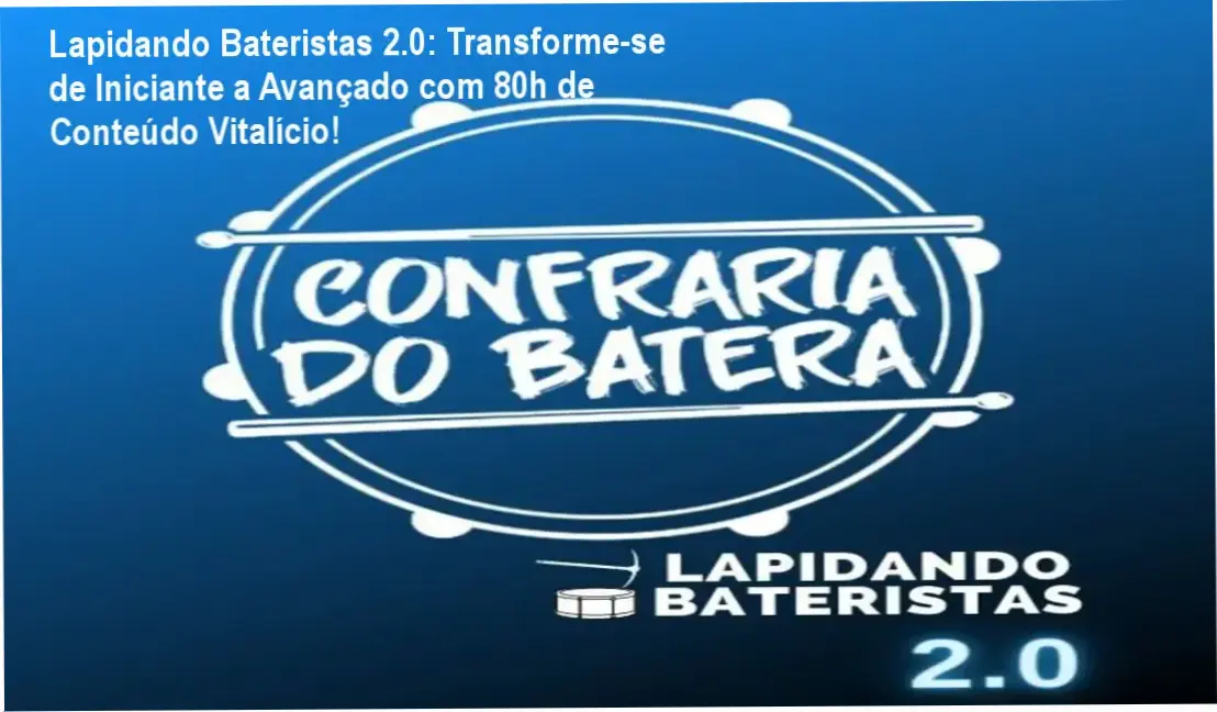Tela de partitura interativa do curso Lapidando Bateristas 2.0 com função Play Along integrada.