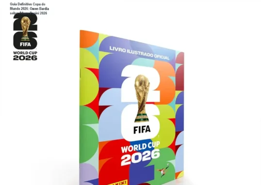 Capa do álbum oficial Panini Copa do Mundo 2026 com seleções e logos FIFA