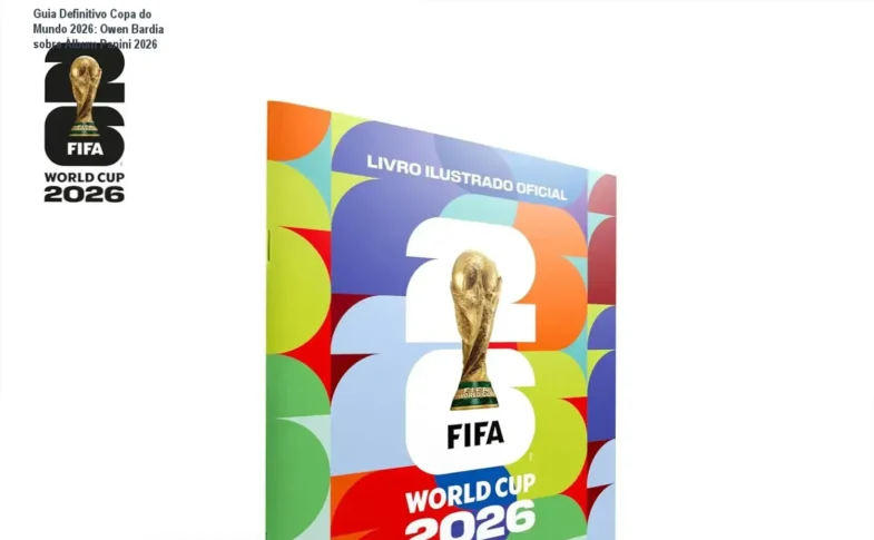 Capa do álbum oficial Panini Copa do Mundo 2026 com seleções e logos FIFA