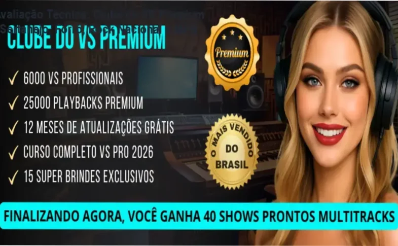 Guia explicativo sobre o produto digital Clube do VS Premium - Sertanejo, Forró, Rock Nacional e MPB