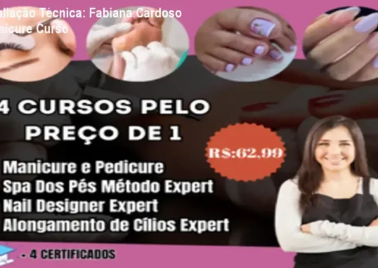 Guia explicativo sobre o produto digital Fabiana Cardoso Manicure Curso