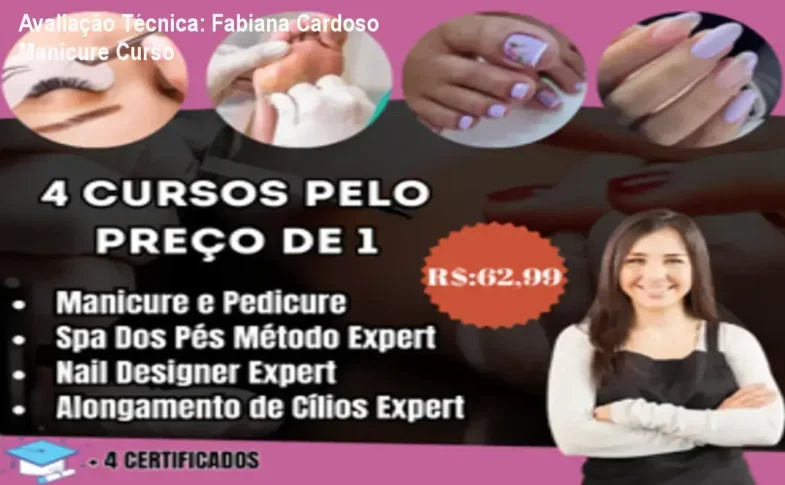 Guia explicativo sobre o produto digital Fabiana Cardoso Manicure Curso