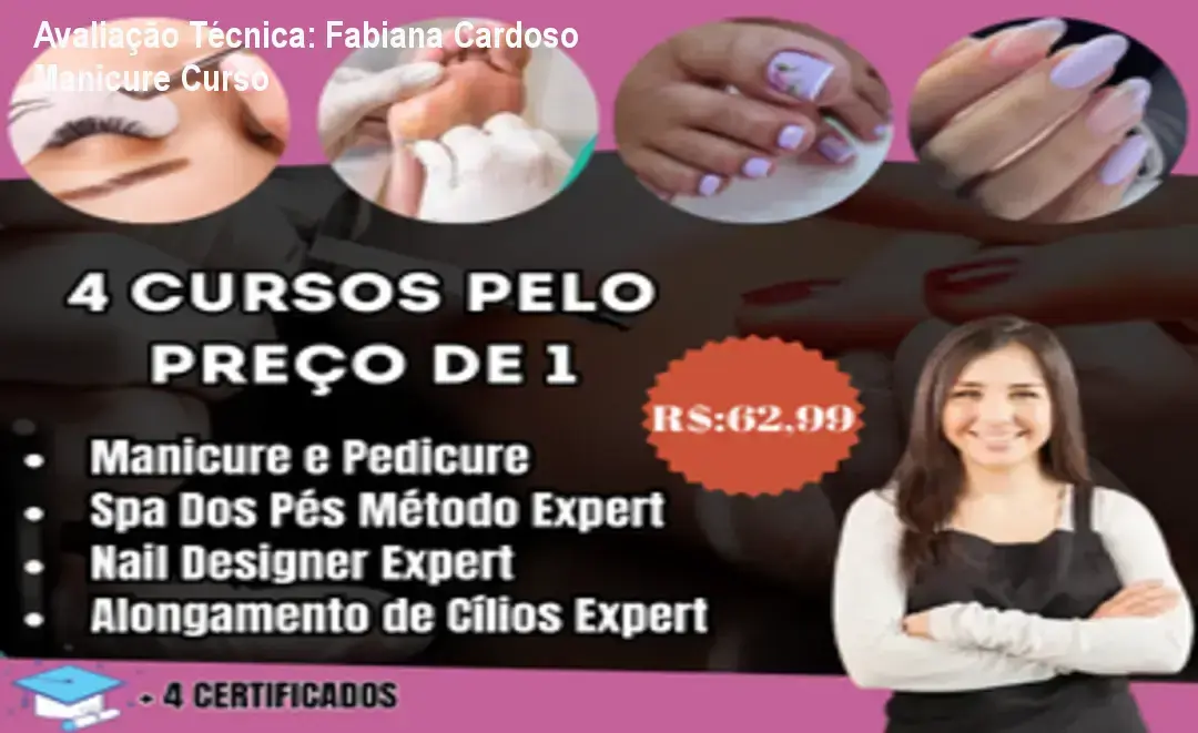 Guia explicativo sobre o produto digital Fabiana Cardoso Manicure Curso