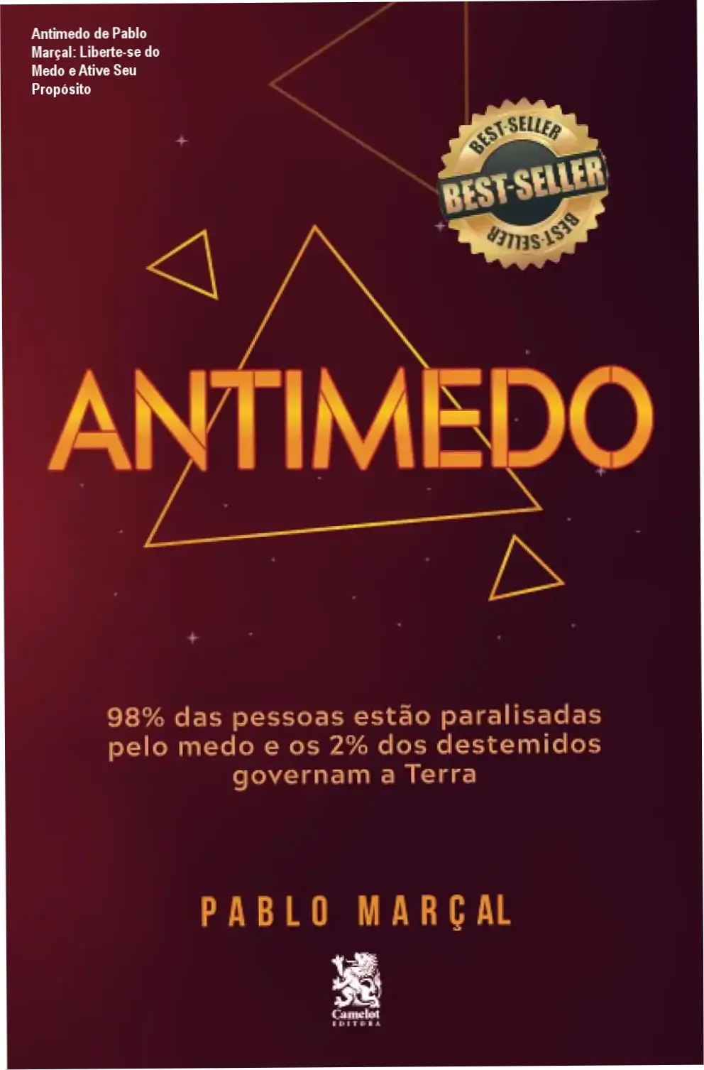 Capa do livro Antimedo por Pablo Marçal com destaque para o título e autor