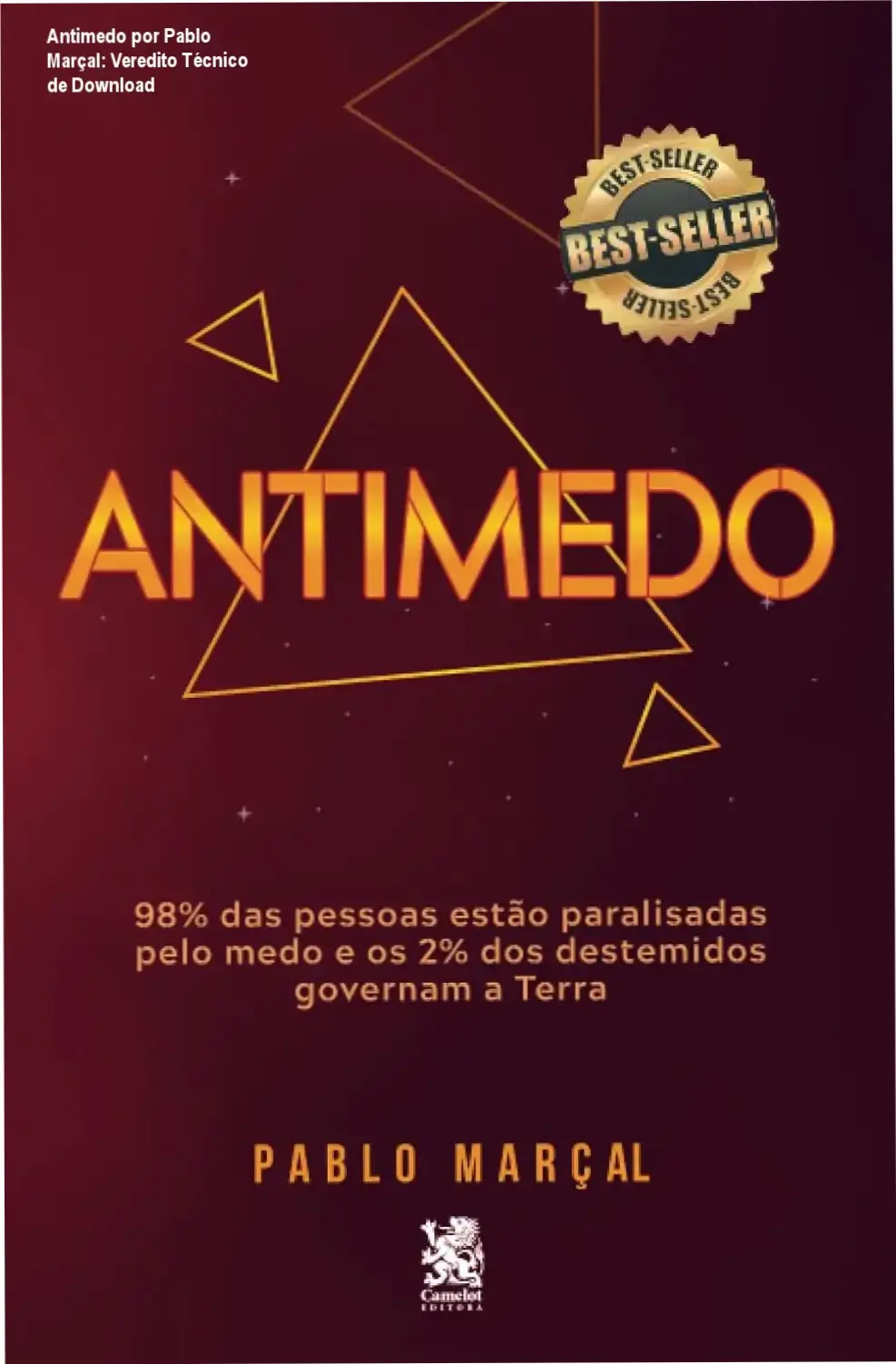 Capa do livro Antimedo por Pablo Marçal mostrando desbloqueio emocional e superação do medo