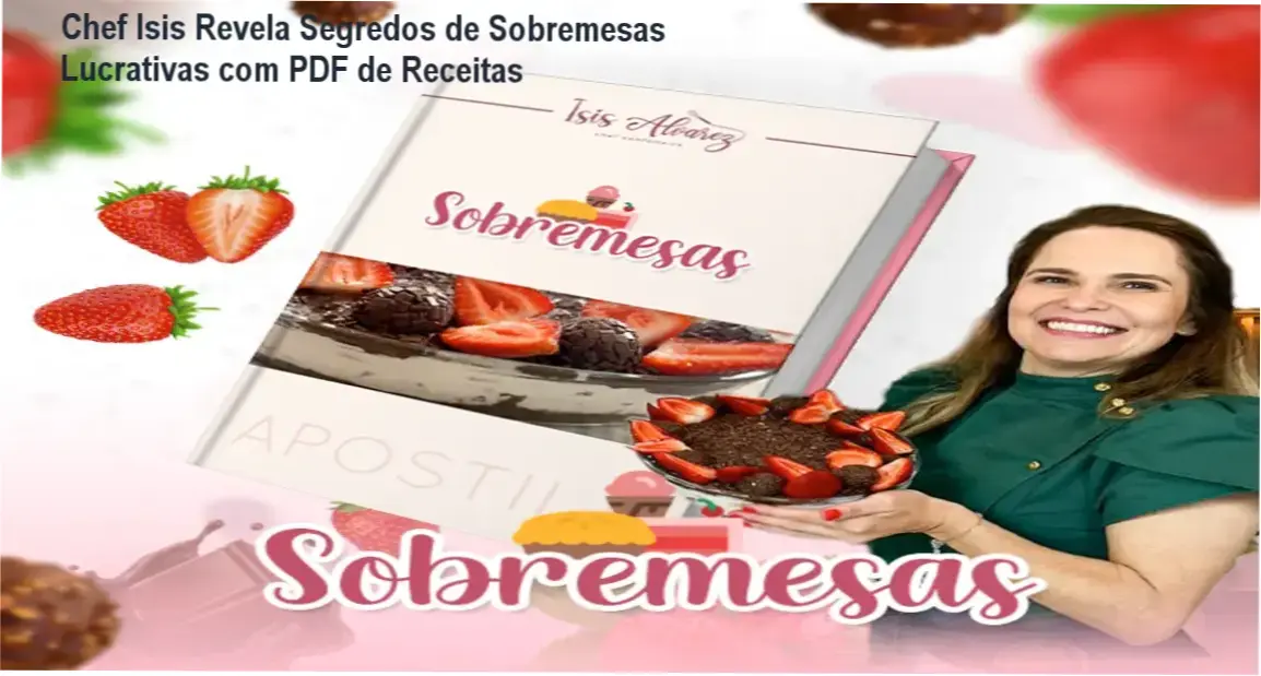 Página de download da apostila com 21 receitas de sobremesas comerciais prontas para vender