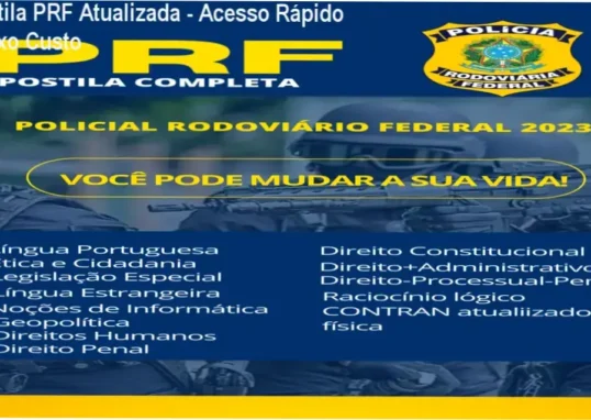 Apostila PRF com temas teóricos resumidos e dicas organizacionais para concursos