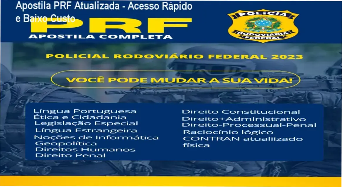 Apostila PRF com temas teóricos resumidos e dicas organizacionais para concursos