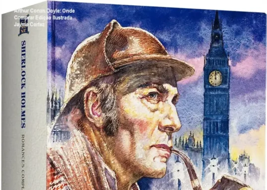 Livro capa dura Sherlock Holmes romances completos ilustrado por Jayme Cortez
