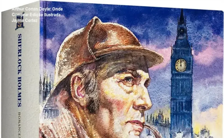 Livro capa dura Sherlock Holmes romances completos ilustrado por Jayme Cortez