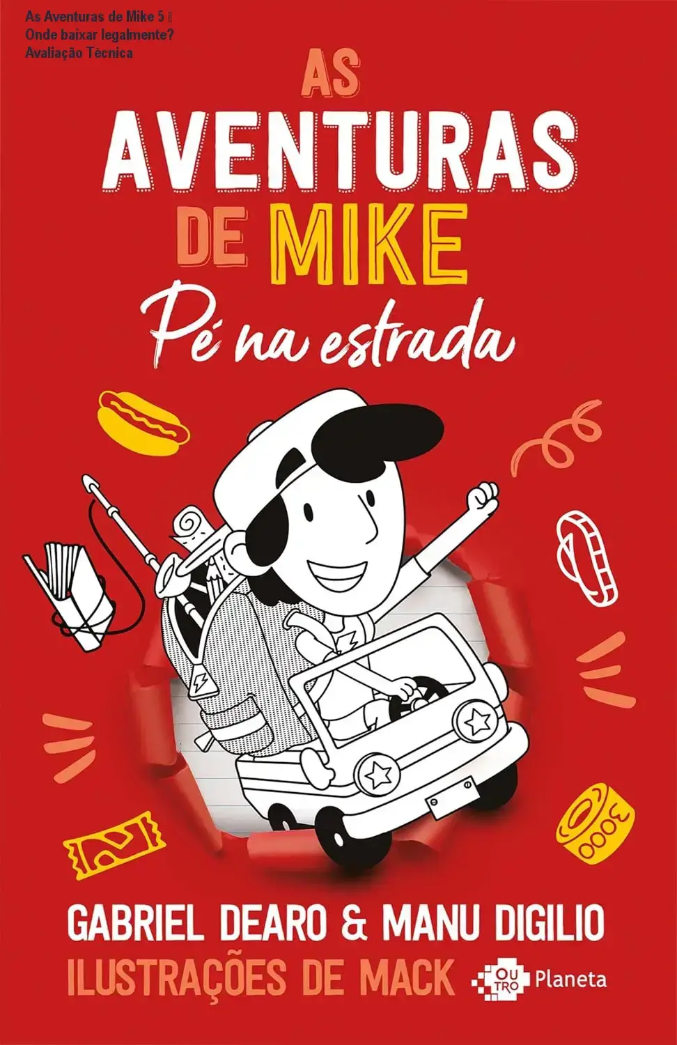 Capa do livro As Aventuras de Mike 5 mostrando o trailer com cachorro-quente gigante