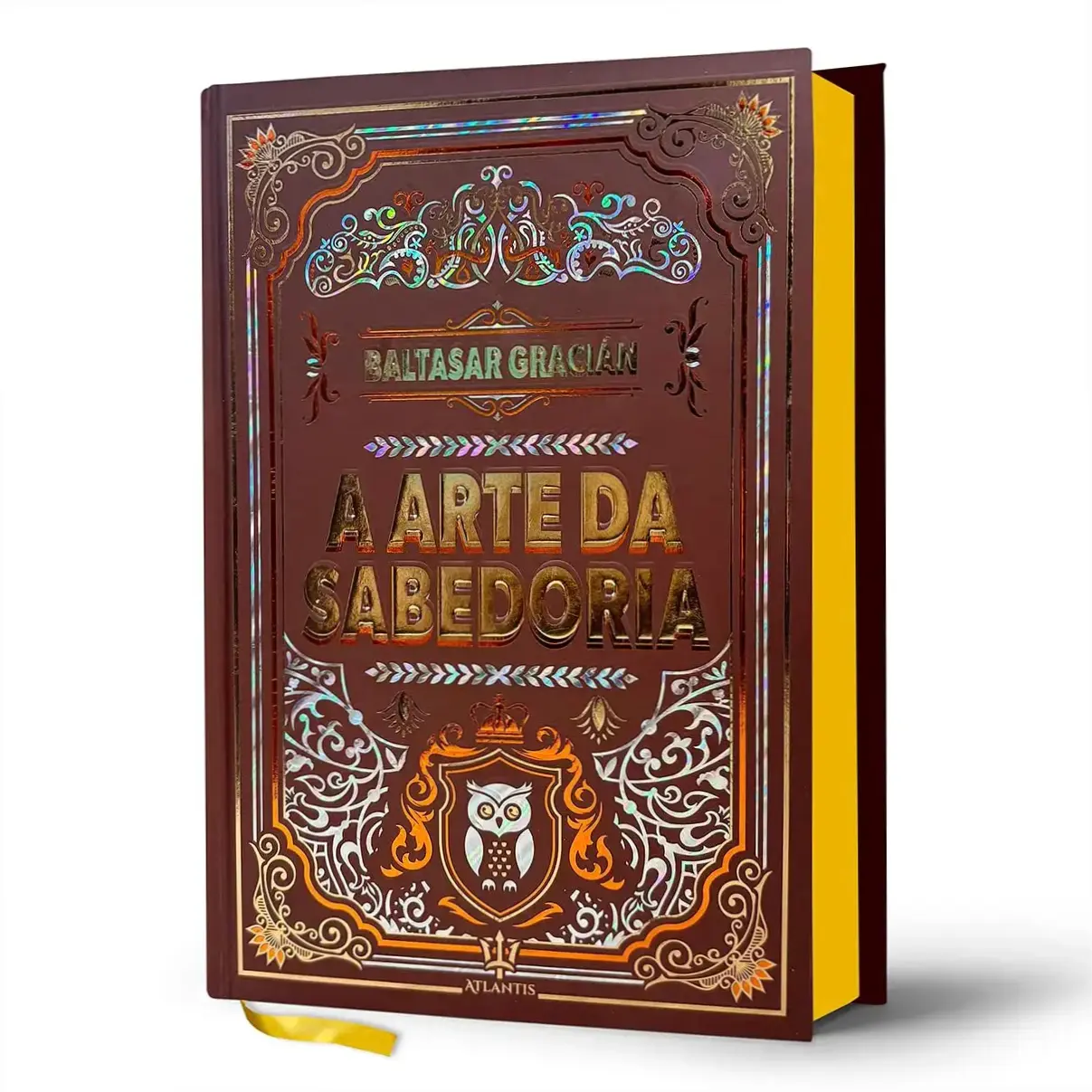 Livro A Arte da Sabedoria de Baltasar Gracián em capa dura de luxo com fitilho