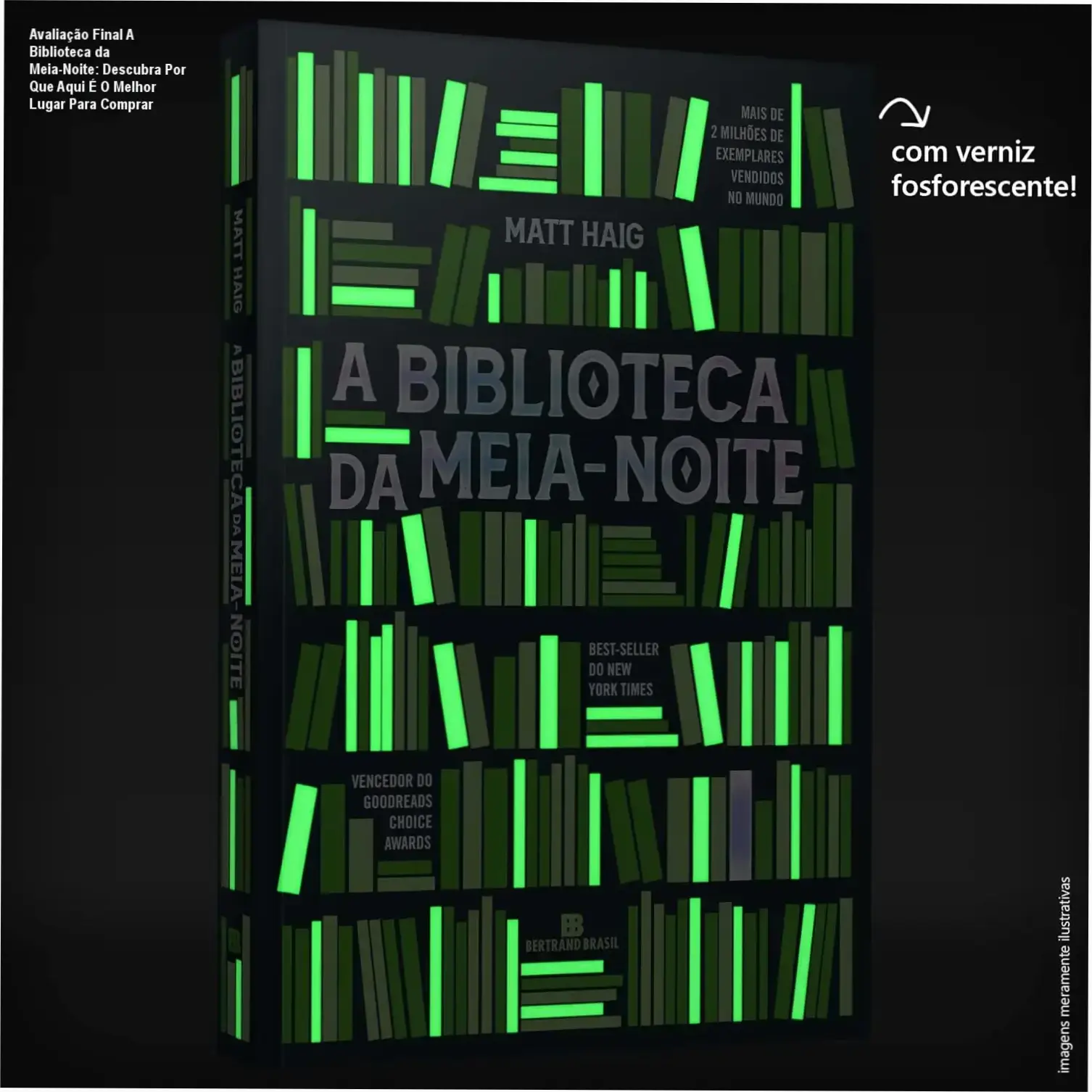 Capa do livro A Biblioteca da Meia-Noite com destaque para sua edição em português