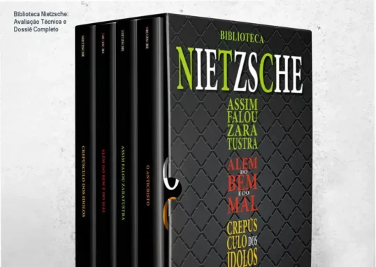 Capa do box Biblioteca Nietzsche com quatro obras do filósofo Friedrich Nietzsche