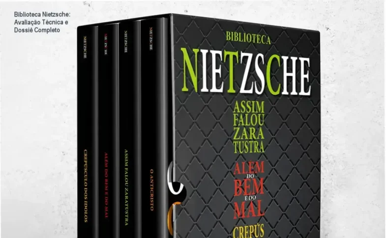 Capa do box Biblioteca Nietzsche com quatro obras do filósofo Friedrich Nietzsche