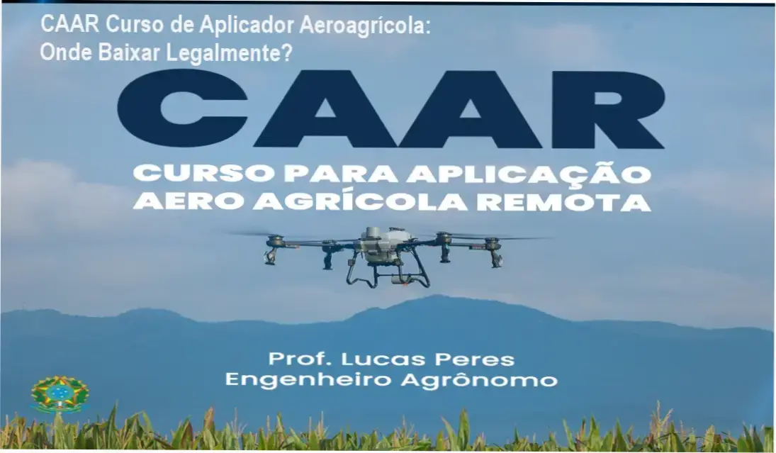 Tela mostrando a página oficial de download do curso CAAR de Aplicador Aeroagrícola Remoto