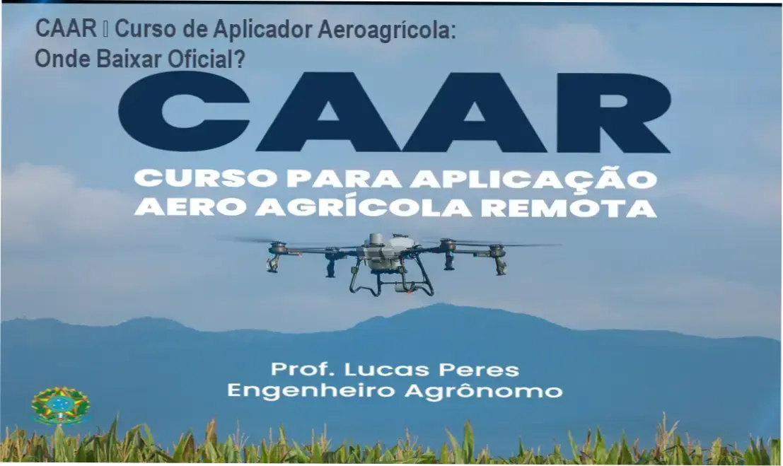 Tela mostrando a página oficial de download do curso CAAR de Aplicador Aeroagrícola Remoto