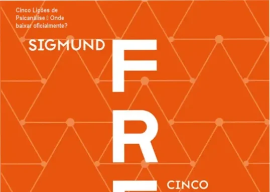 Capa do livro Cinco Lições de Psicanálise de Freud, mostrando detalhes da edição em português