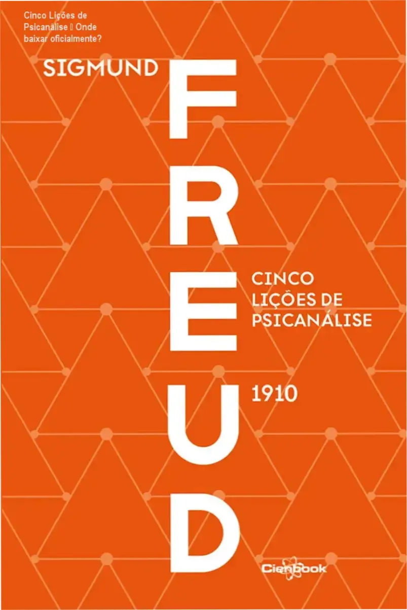 Capa do livro Cinco Lições de Psicanálise de Freud, mostrando detalhes da edição em português