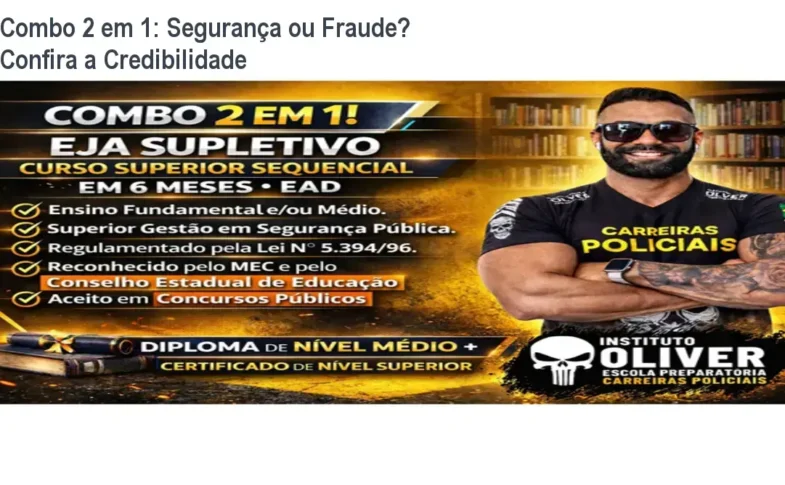 Combo 2 em 1 Instituto Óliver reputação, fraude e segurança