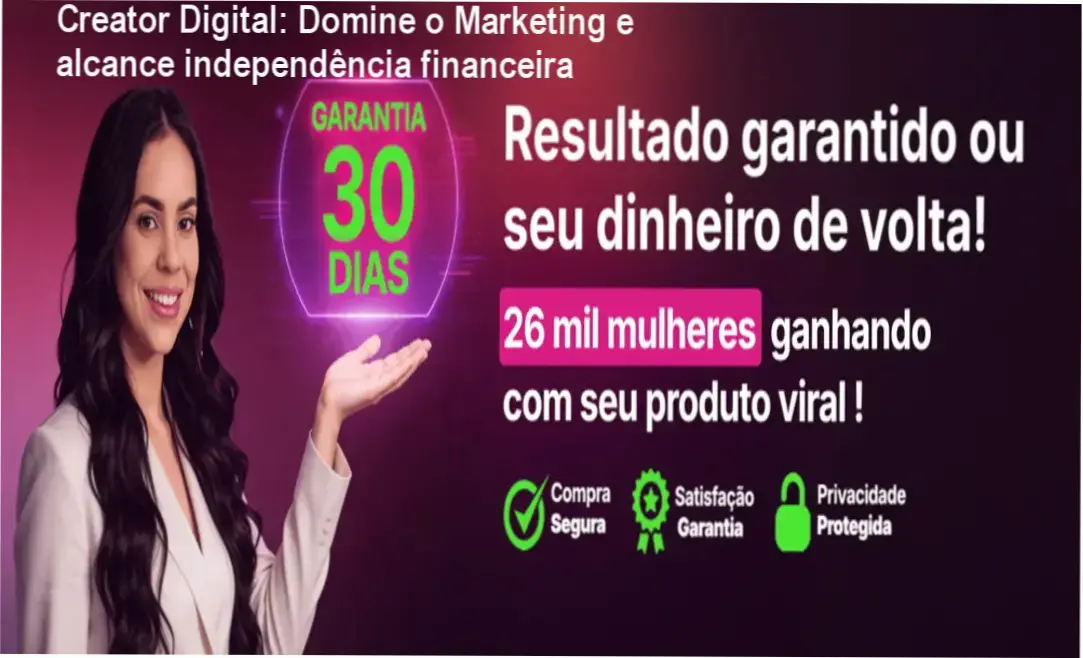 Banner do curso Creator Digital de Suelen Mello mostrando promoção e onde adquirir