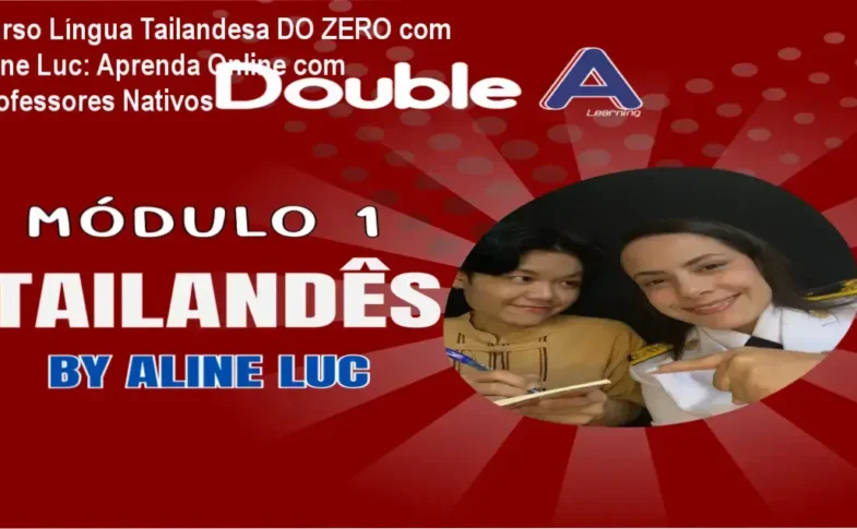 Stylus e livro didático de idiomas, simbolizando aprendizado profissional e imersão cultural no curso de tailandês.