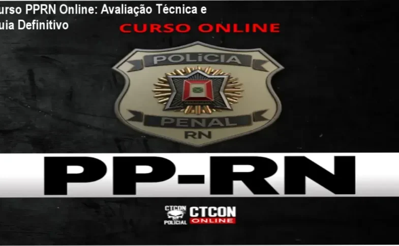 Tela do curso online PPRN com aulas, simulados e mentoria para candidatos da Polícia Penal do RN