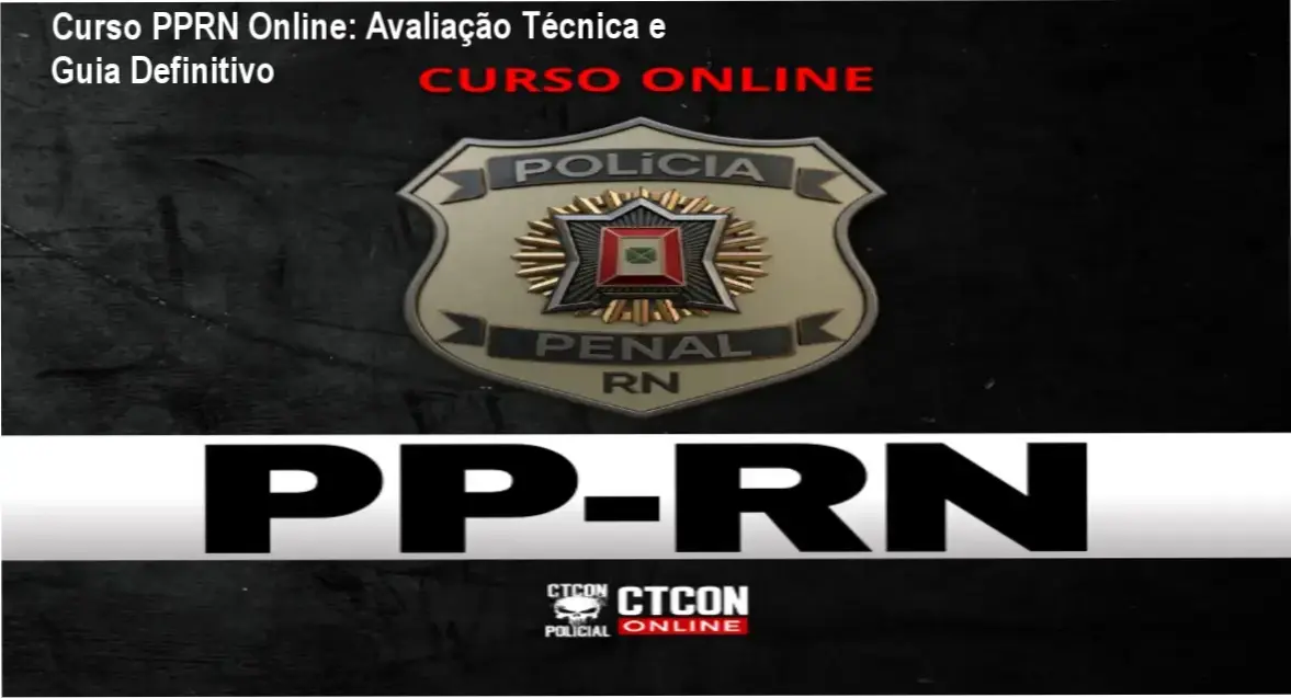 Tela do curso online PPRN com aulas, simulados e mentoria para candidatos da Polícia Penal do RN