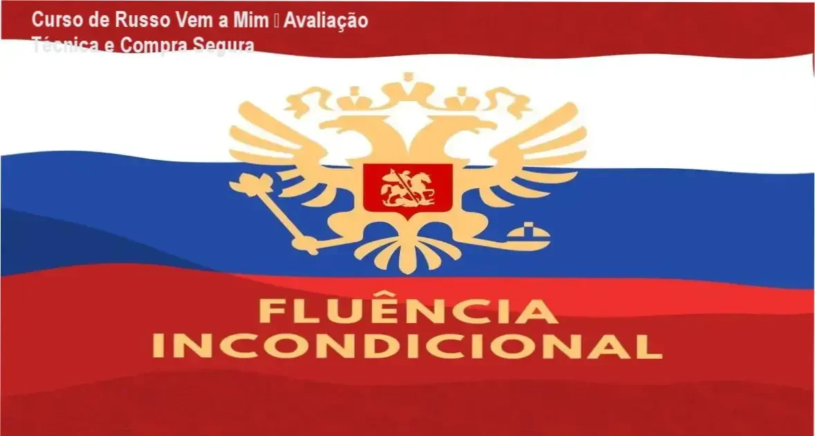 Imagem mostrando a capa do Curso de Russo Vem a Mim de Thiago Melo, destacando compra segura e método estruturado