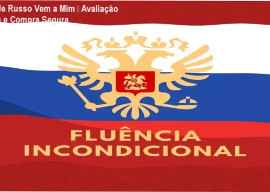 Imagem mostrando a capa do Curso de Russo Vem a Mim de Thiago Melo, destacando compra segura e método estruturado