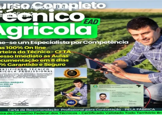 Captura de tela mostrando a página de download oficial do Curso Técnico Agrícola por Competência