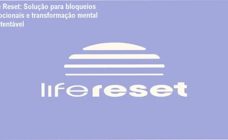 Apresentação do curso Life Reset com destaque para a autora em ambiente inspirador, simbolizando elevação energética e mentalidade positiva.