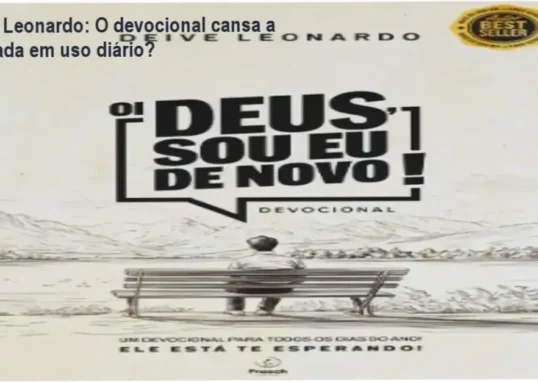 Livro devocional Oi Deus Sou Eu De Novo de Deive Leonardo aberto mostrando página diária