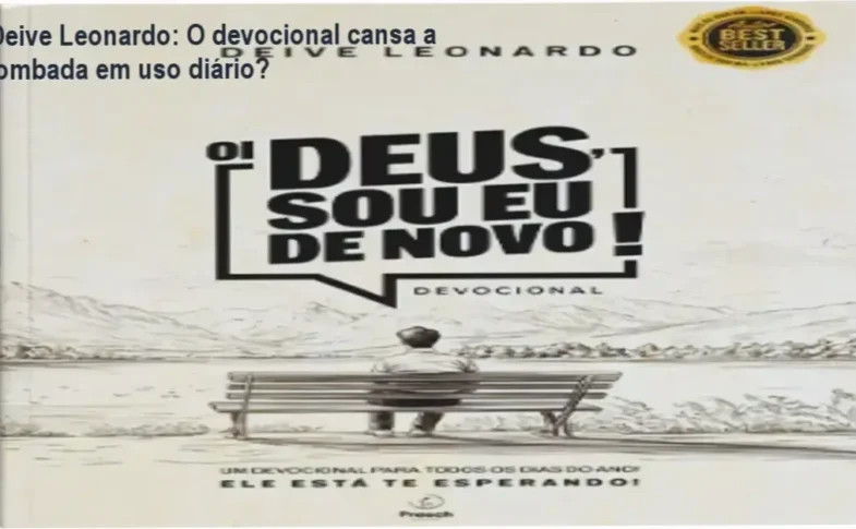 Livro devocional Oi Deus Sou Eu De Novo de Deive Leonardo aberto mostrando página diária